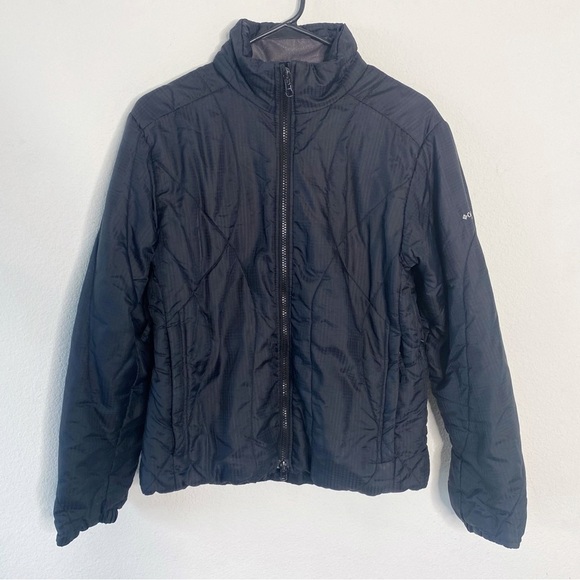 Columbia titanium interchange black quilted zip up jacket size medium